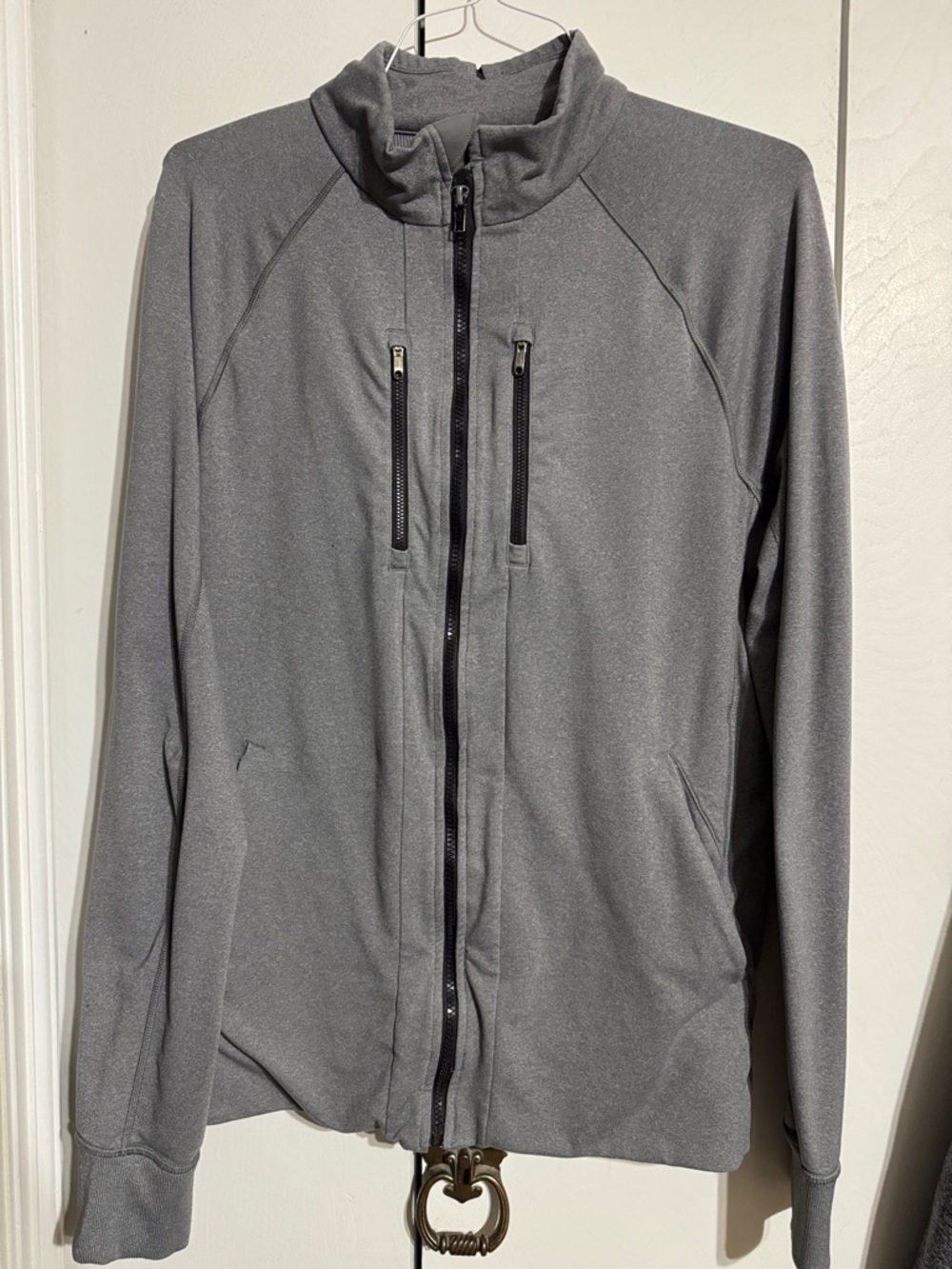 Men's Gray Performance Full-Zip Active Jacket